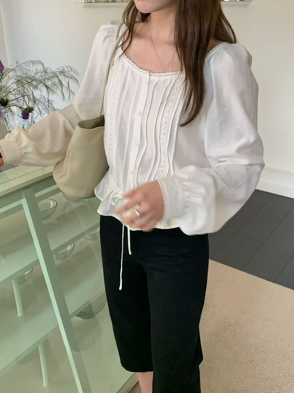 法式女孩的綁帶blouse