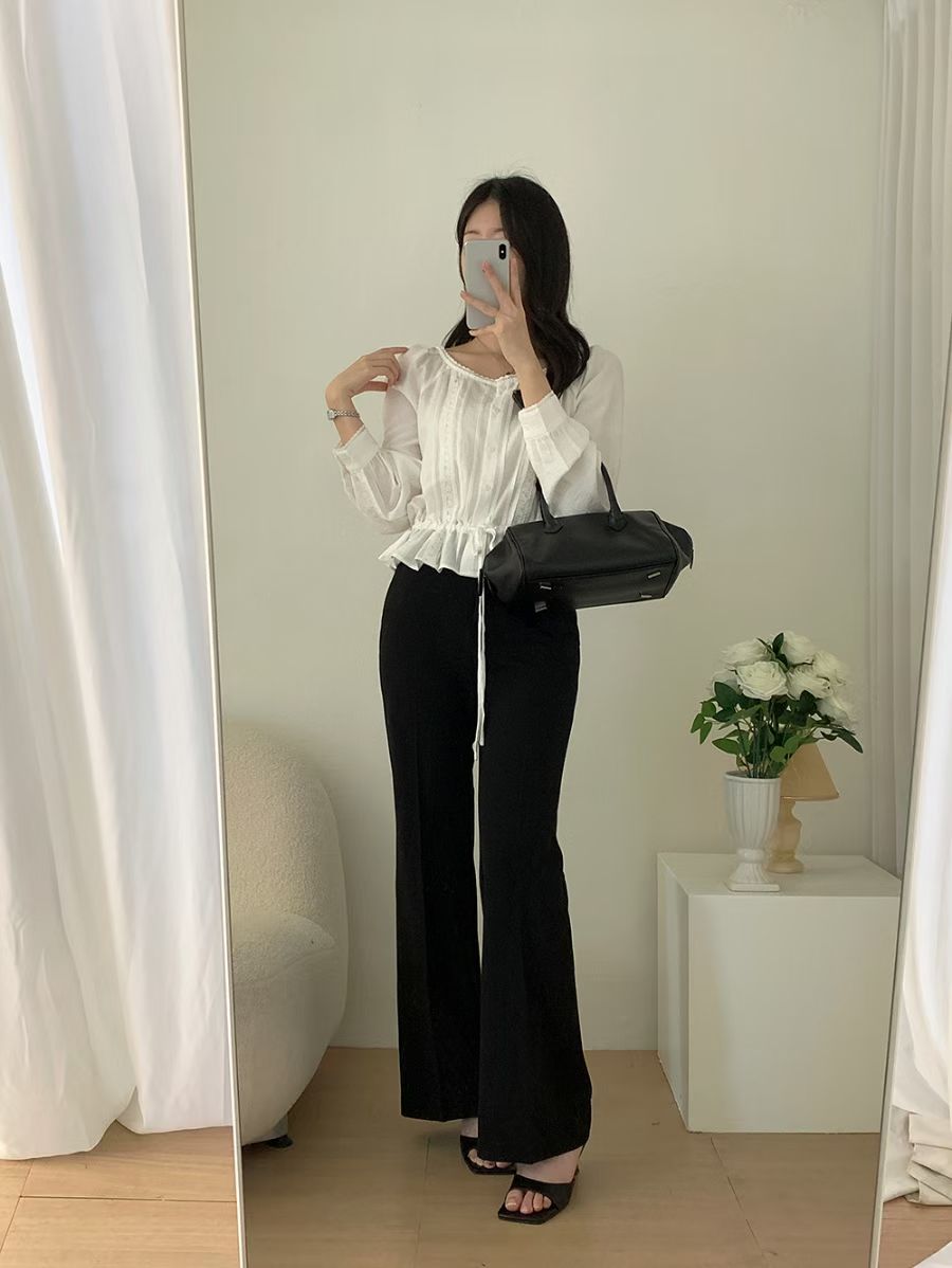 法式女孩的綁帶blouse