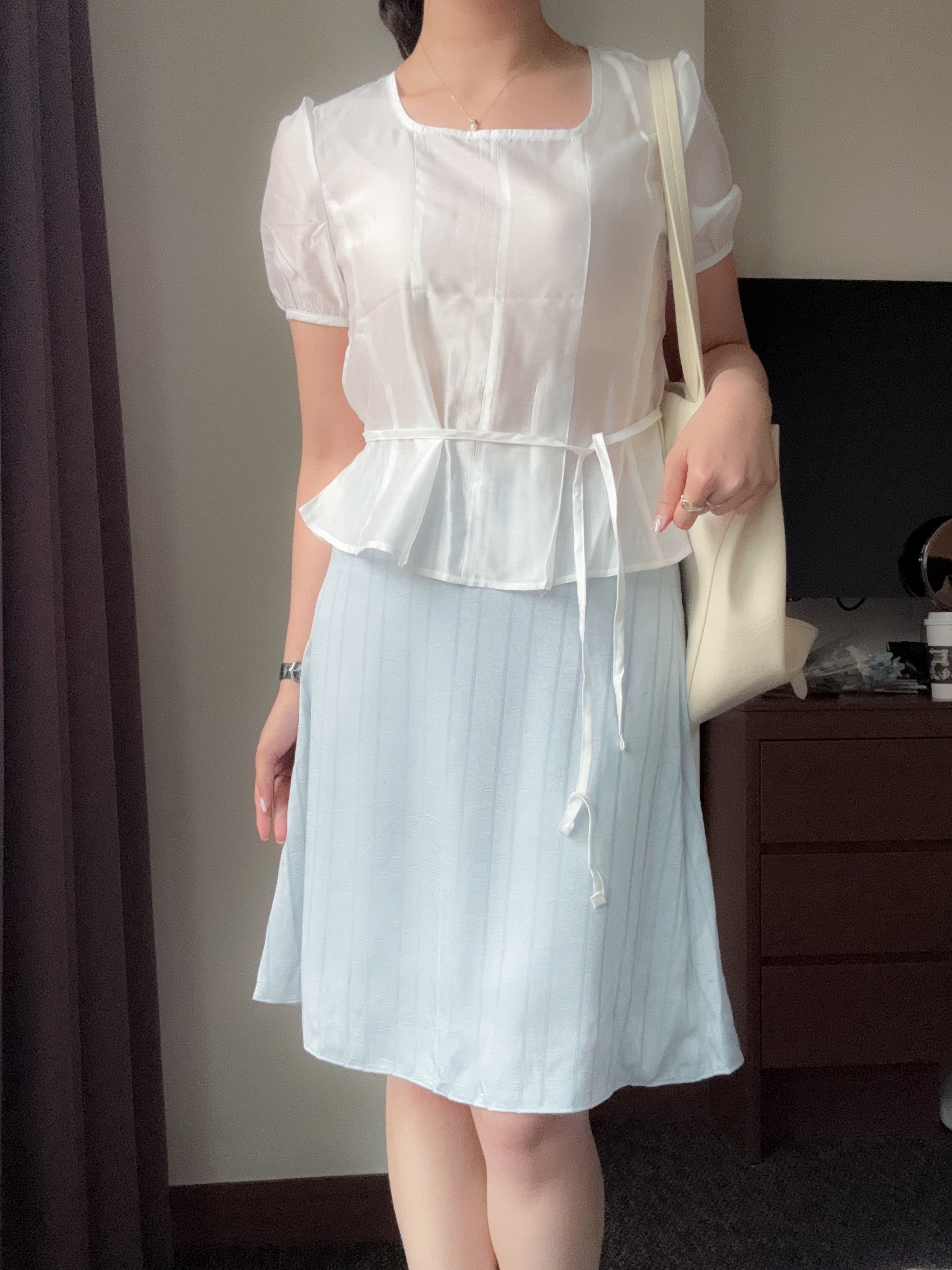 2way氣質感方領blouse