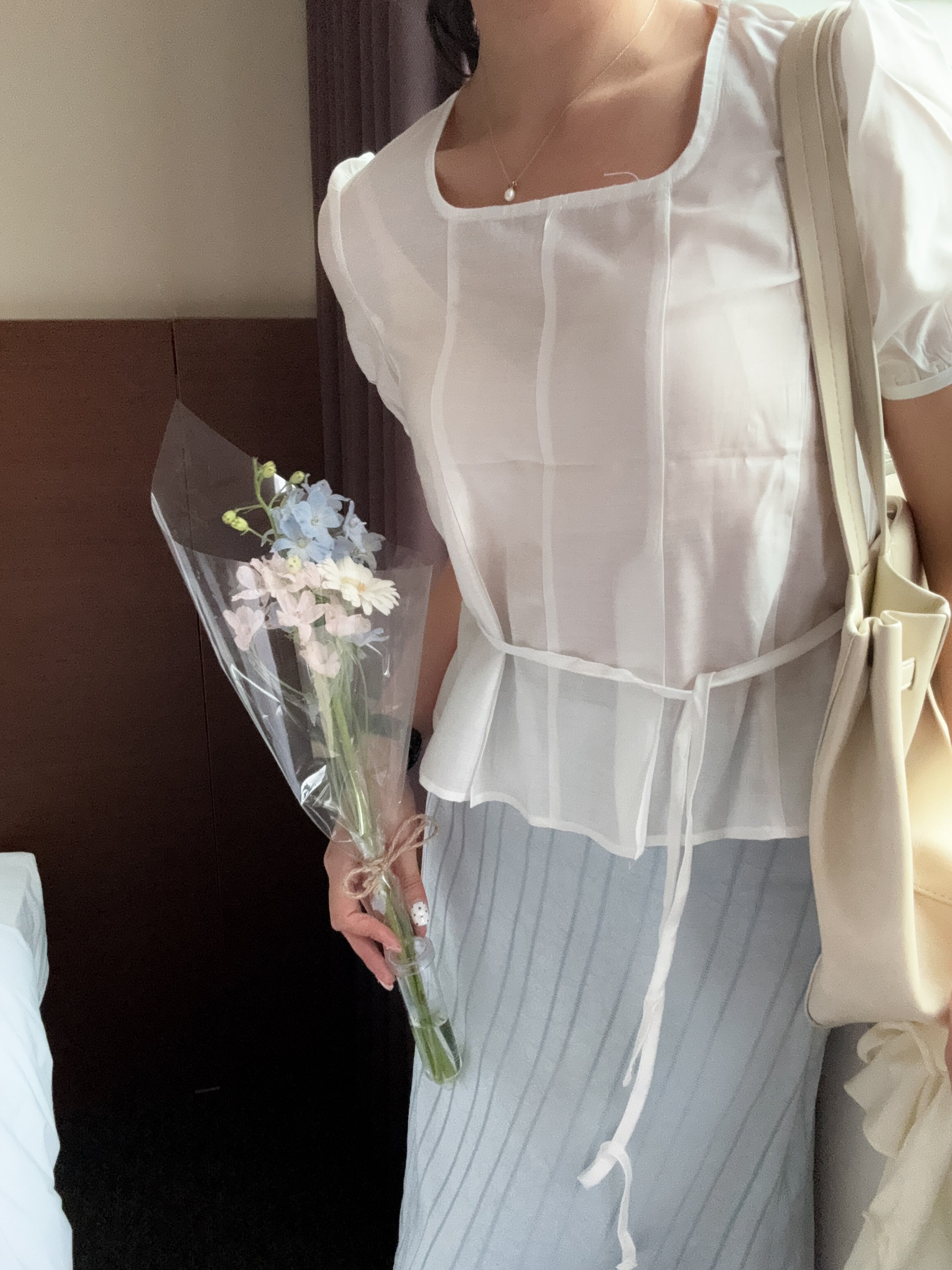 2way氣質感方領blouse