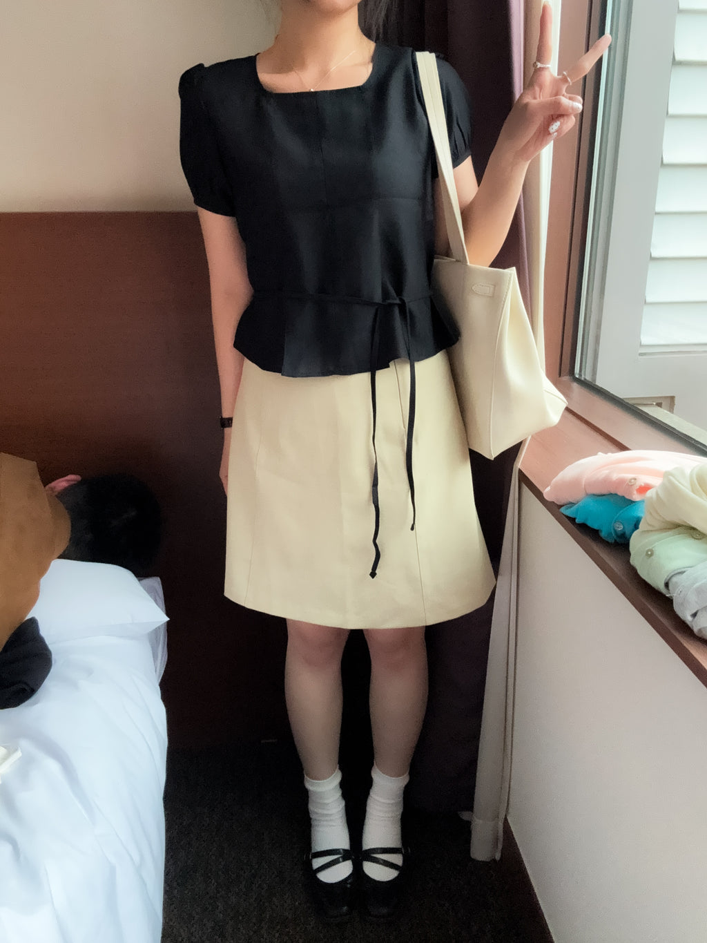 2way氣質感方領blouse