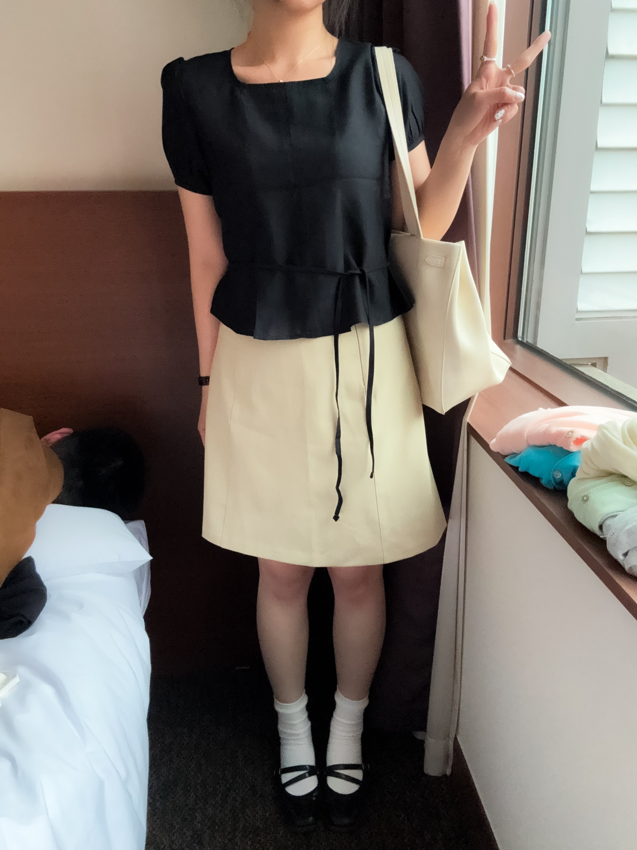 2way氣質感方領blouse