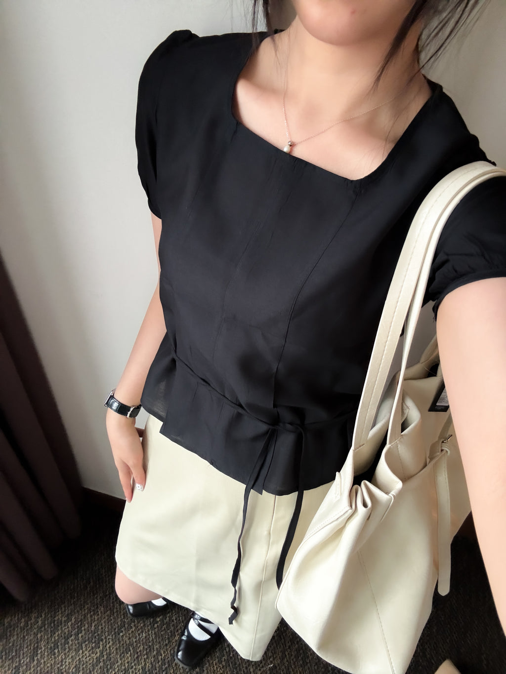 2way氣質感方領blouse