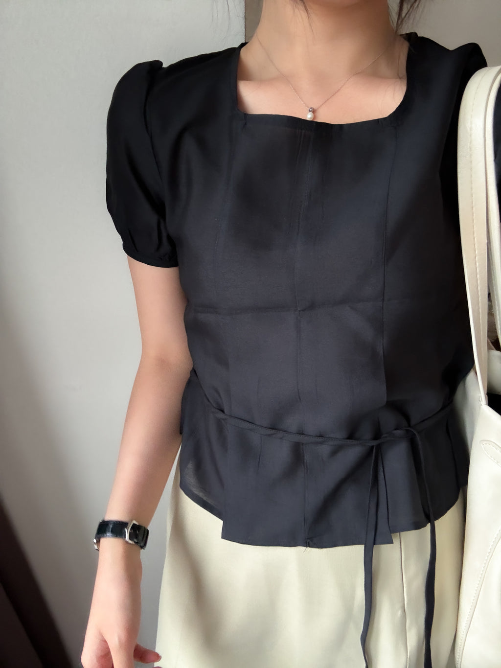 2way氣質感方領blouse