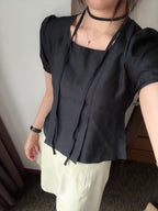 2way氣質感方領blouse