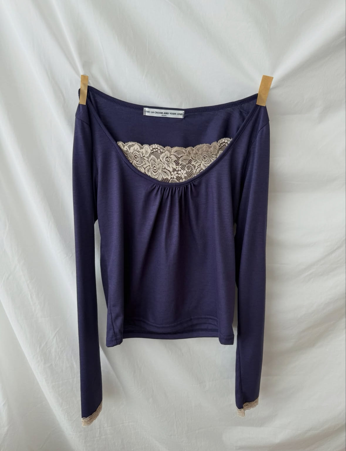 韓國甜酷感蕾絲TEE