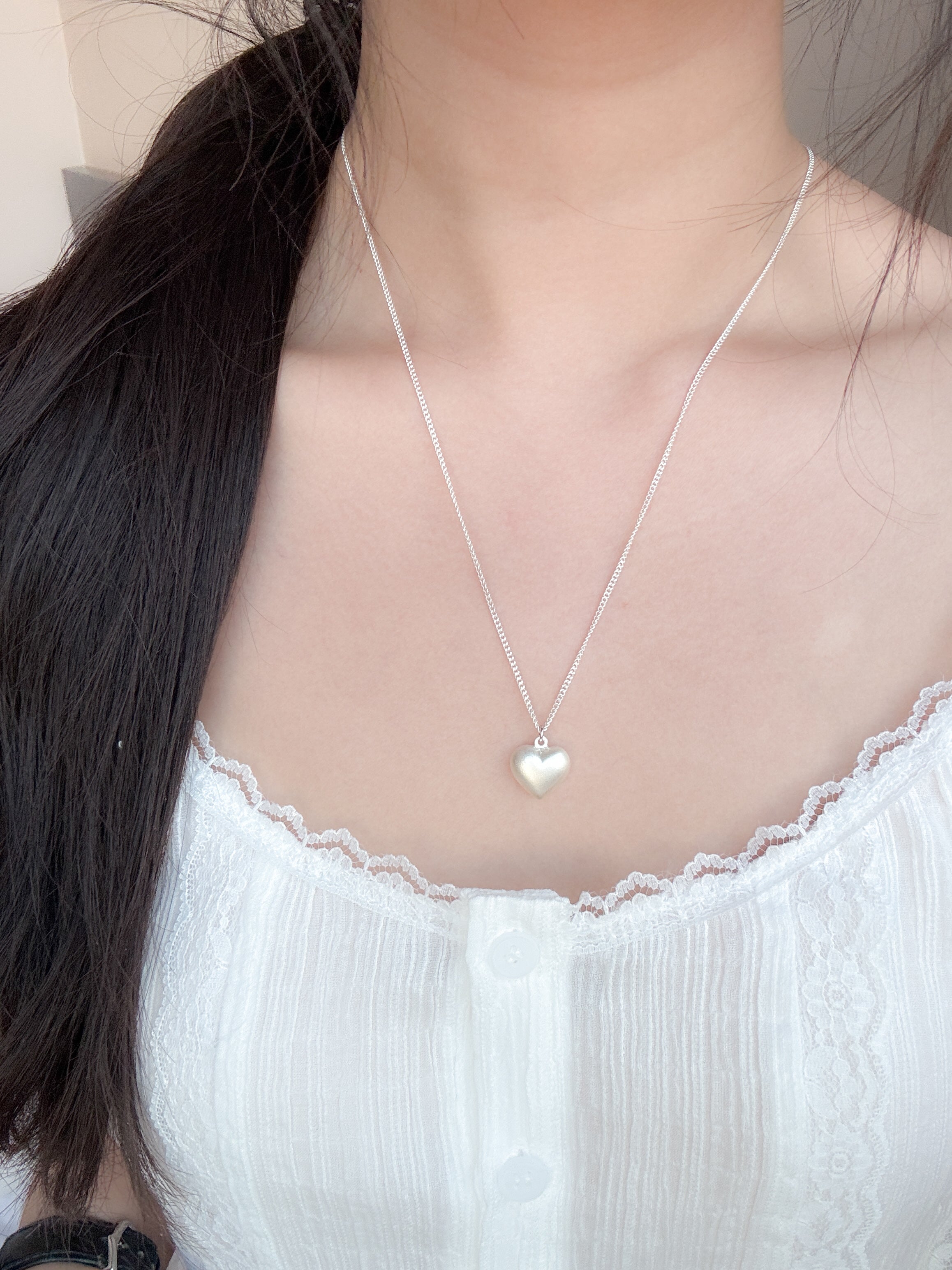 super long heart necklace