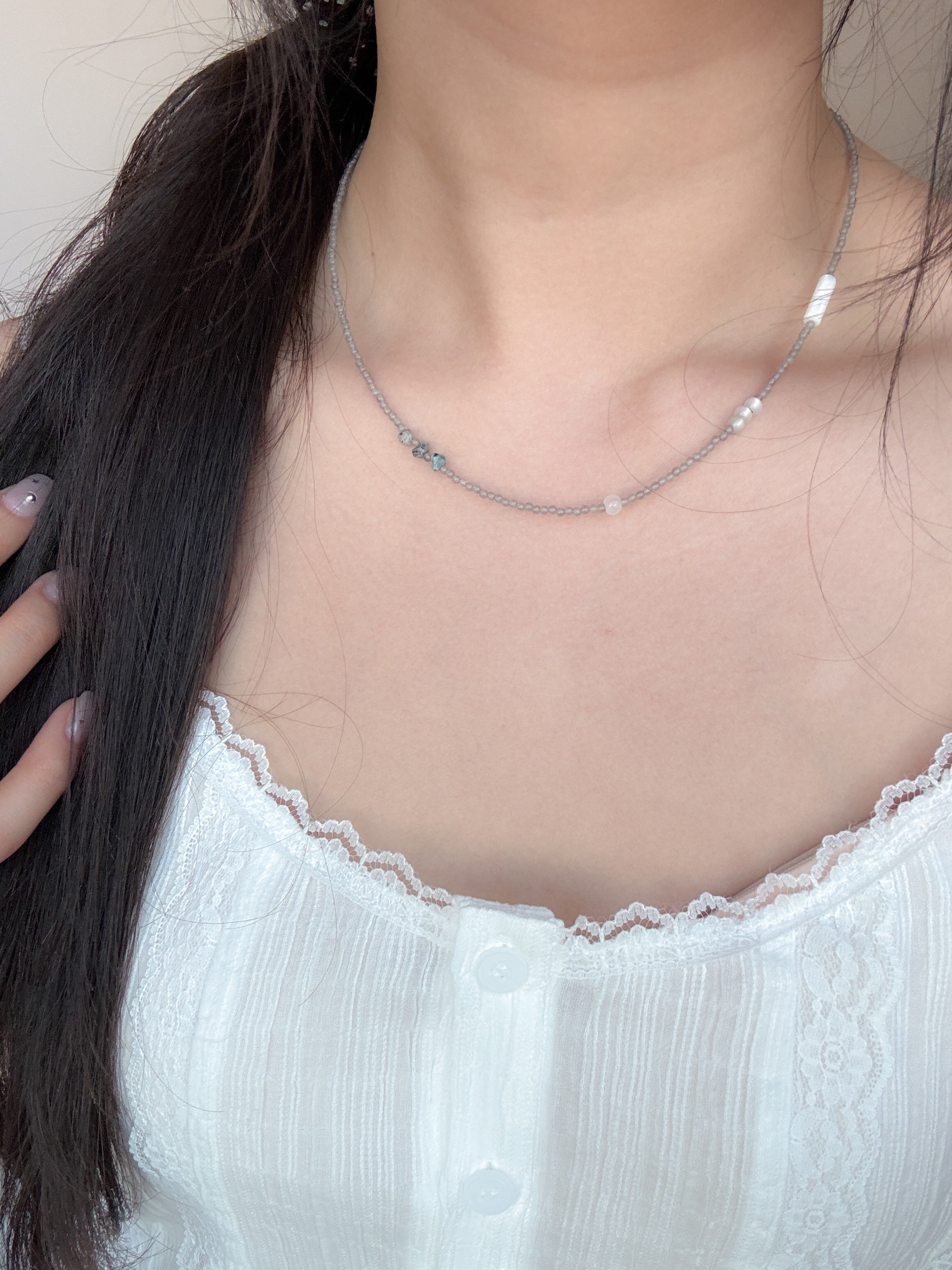 grey vintage necklace