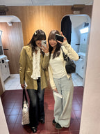 復古女孩的vintage flared jeans