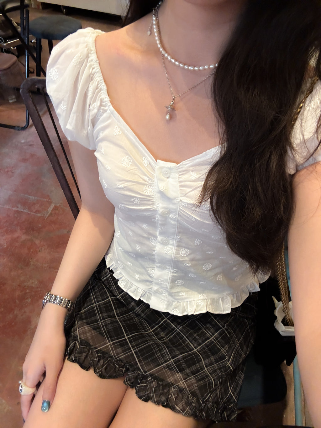 vintage checked skirt