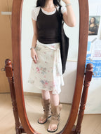 法式復古感花花中裙