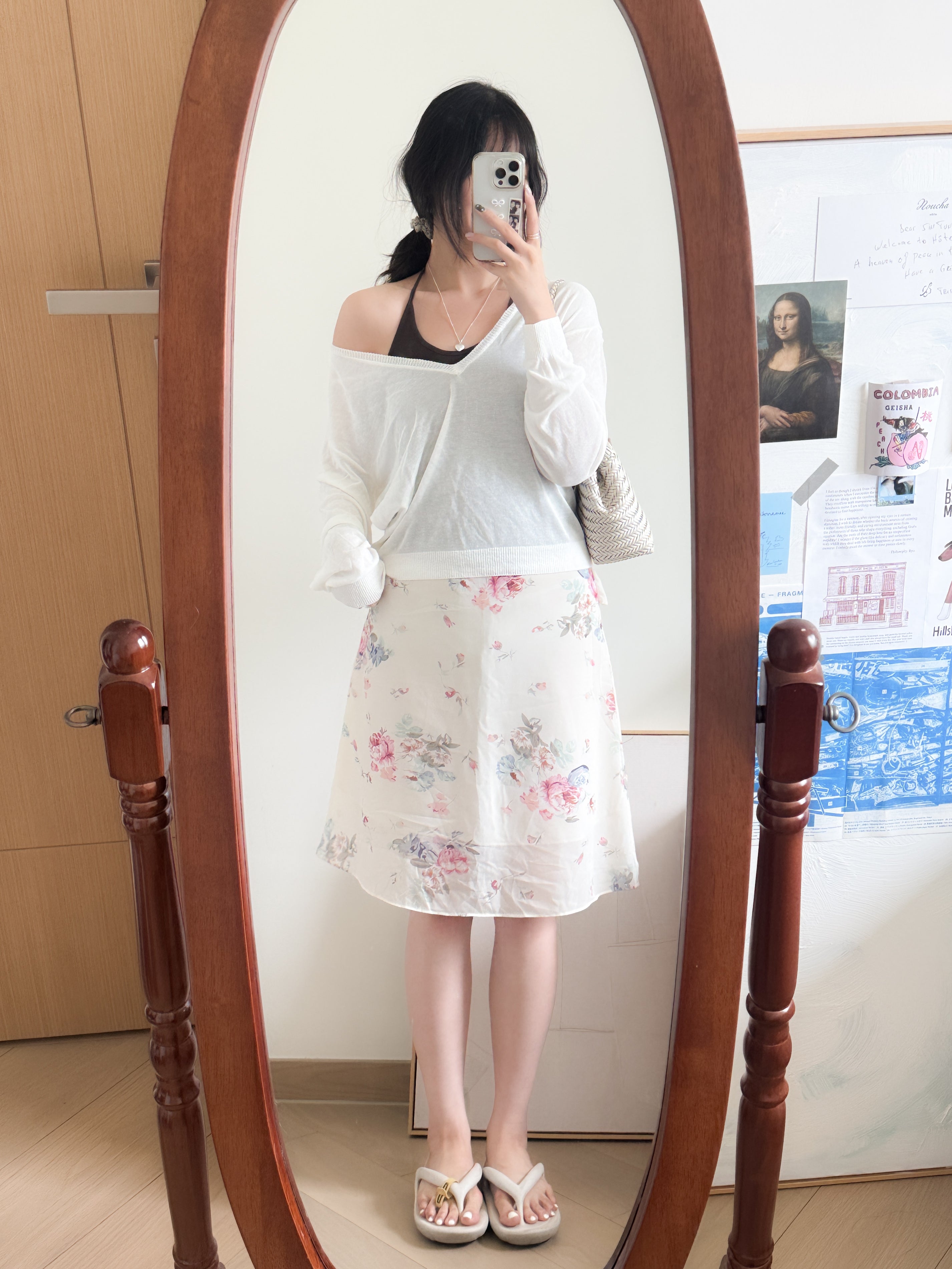 法式復古感花花中裙
