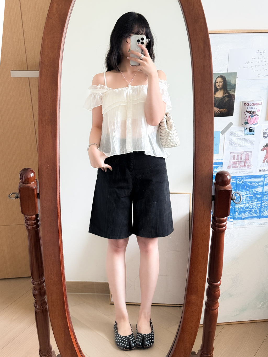 法式度假感超短袖blouse