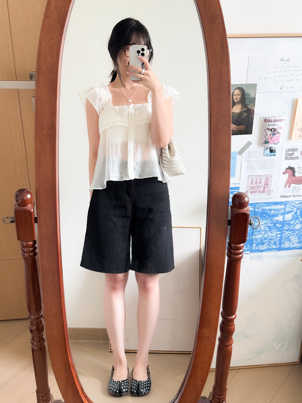 法式度假感超短袖blouse