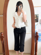 法式復古感ruffle blouse