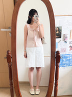 夏日女孩的圓領ribbon vest