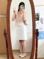 夏日女孩的圓領ribbon vest