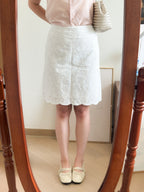 法式女孩的暗花刺繡中裙