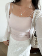 夏天內搭必備//冰涼感平領laces bra top