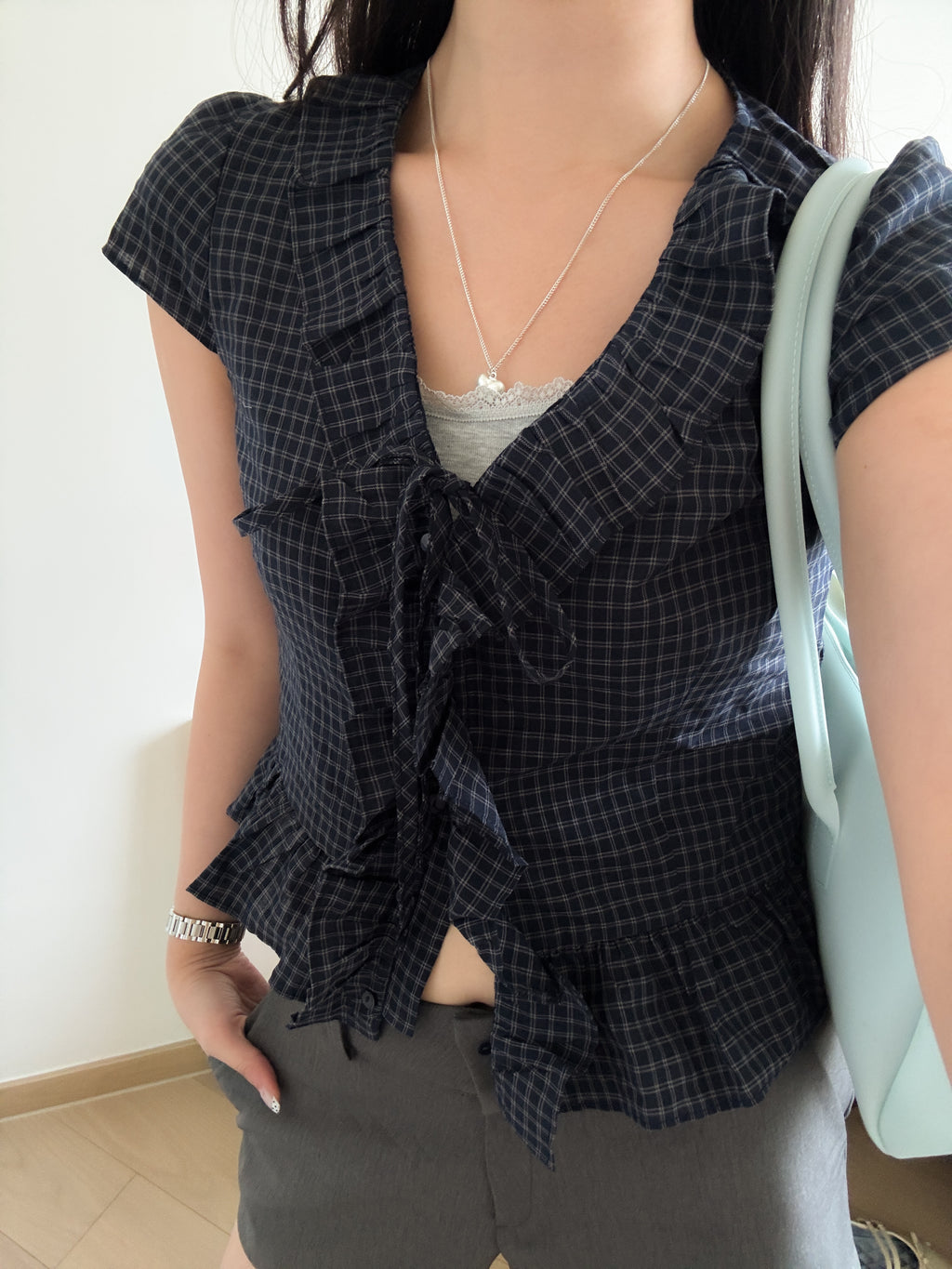 法式復古感ruffle blouse