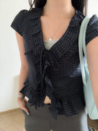 法式復古感ruffle blouse
