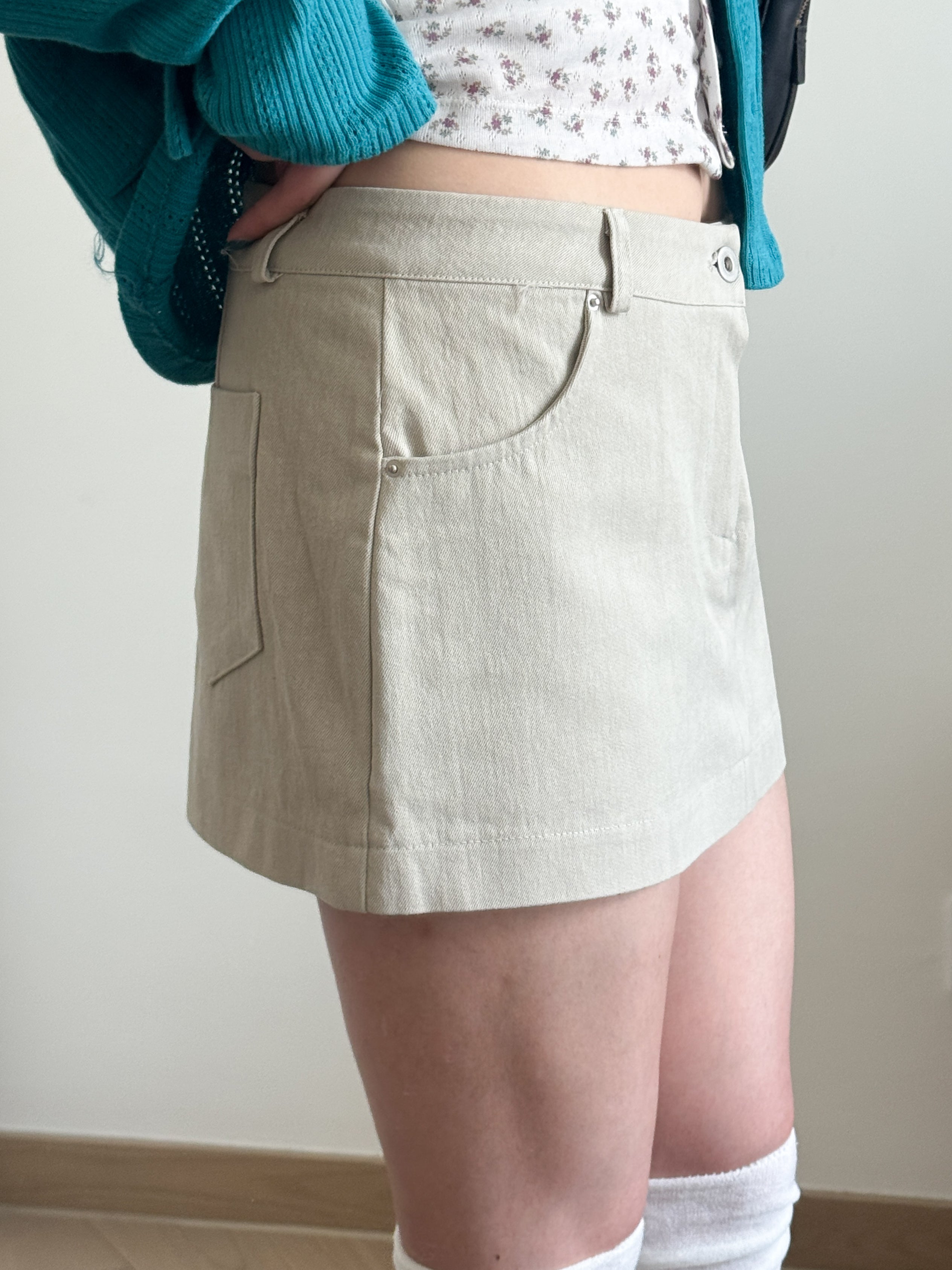 【comeback】ORI mid-waist skirt（with pant）