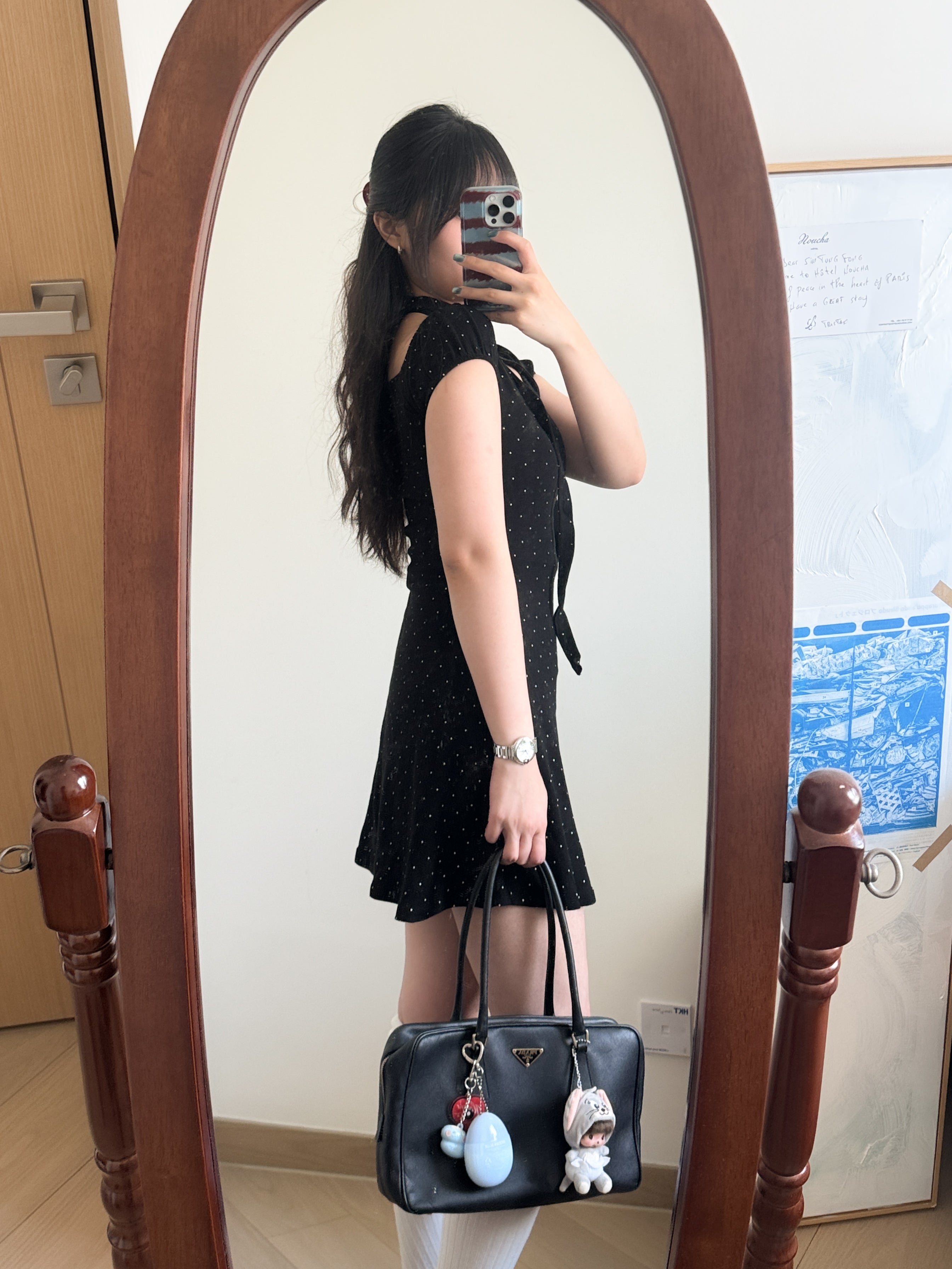 復古少女感波點DRESS