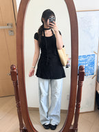 復古少女感波點DRESS