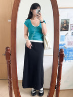 slim cotton skirt