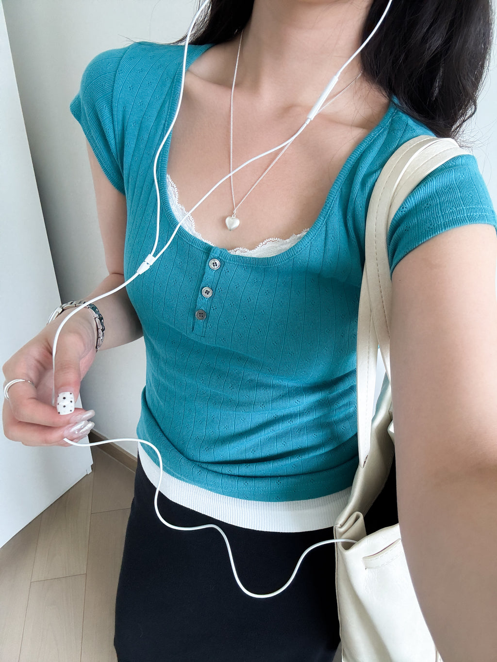 Ori casual button tee