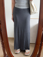 高妹必入//super long striped skirt