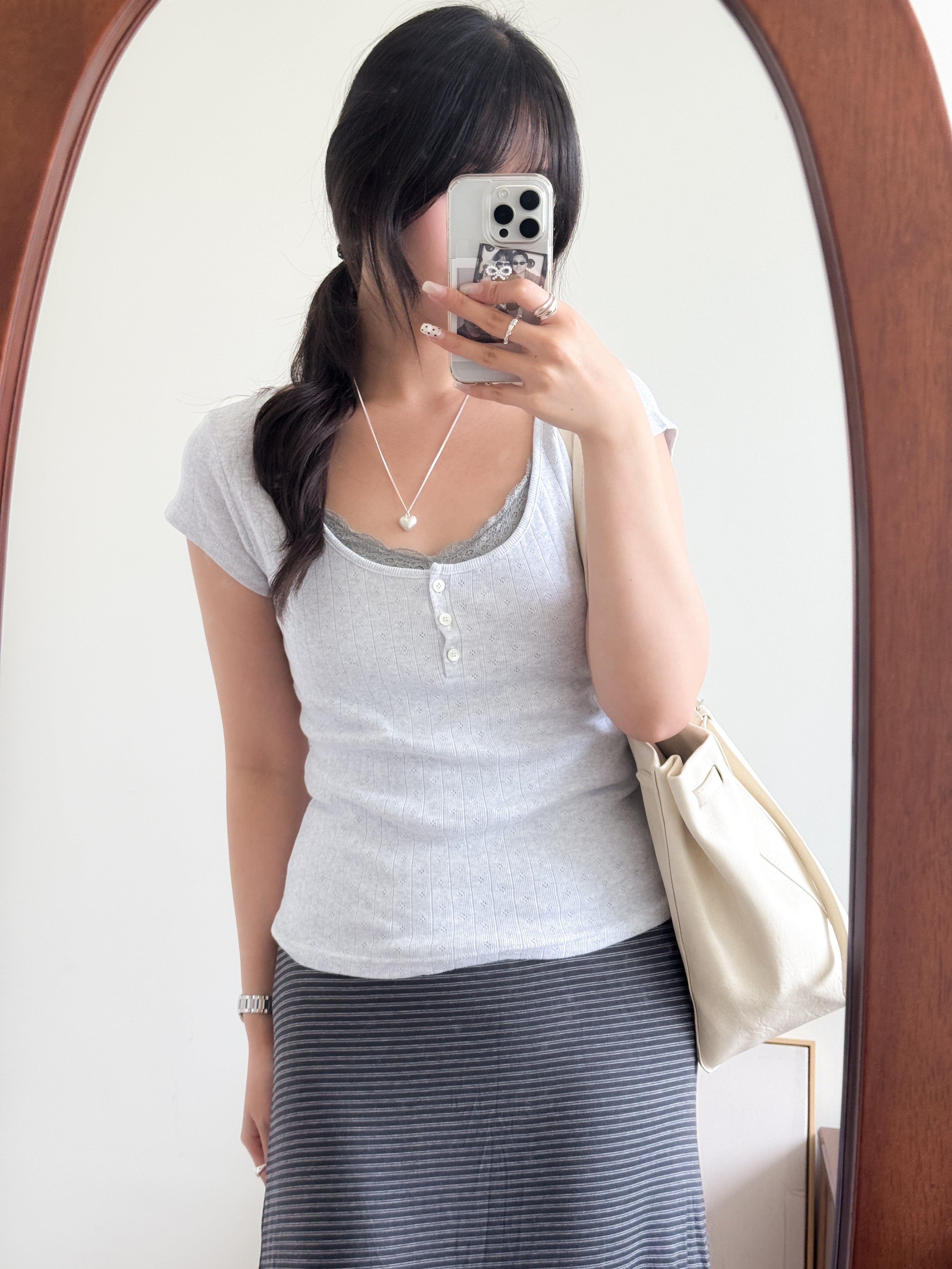 Ori casual button tee