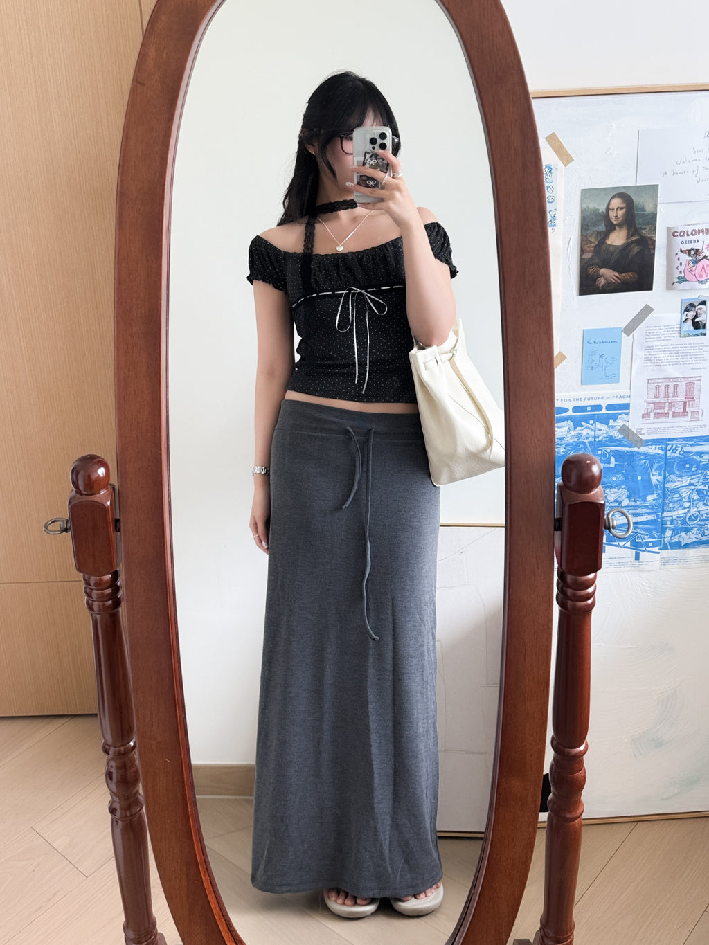 slim cotton skirt