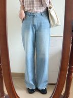 Summer low rise wide denim pants