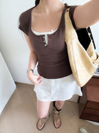 Ori casual button tee