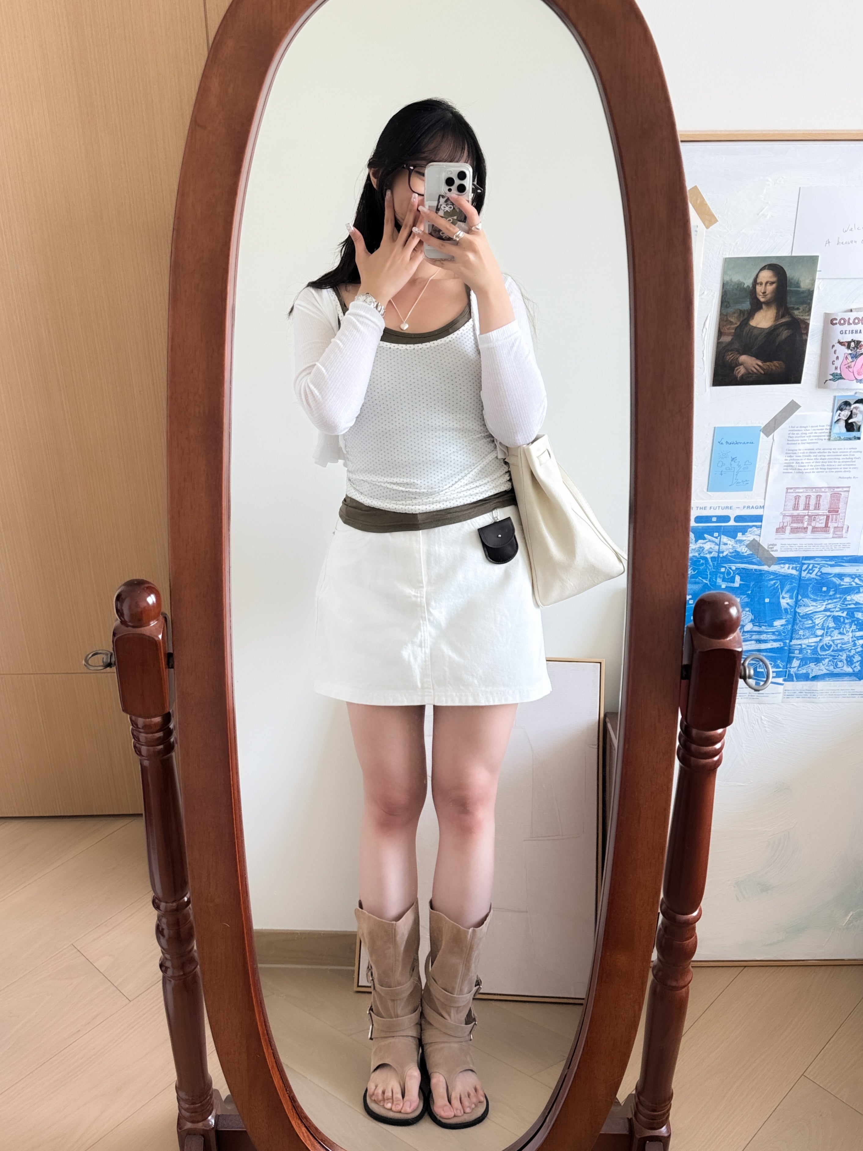 cool girl denim skirt with belt
