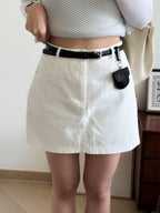 cool girl denim skirt with belt