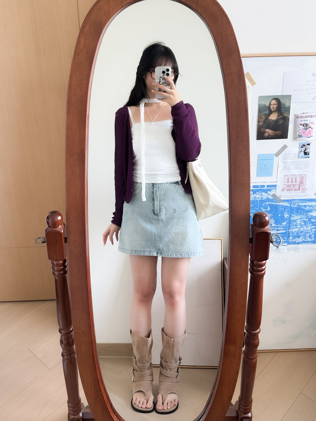 vintage polka dot vest (可調較肩帶長短）