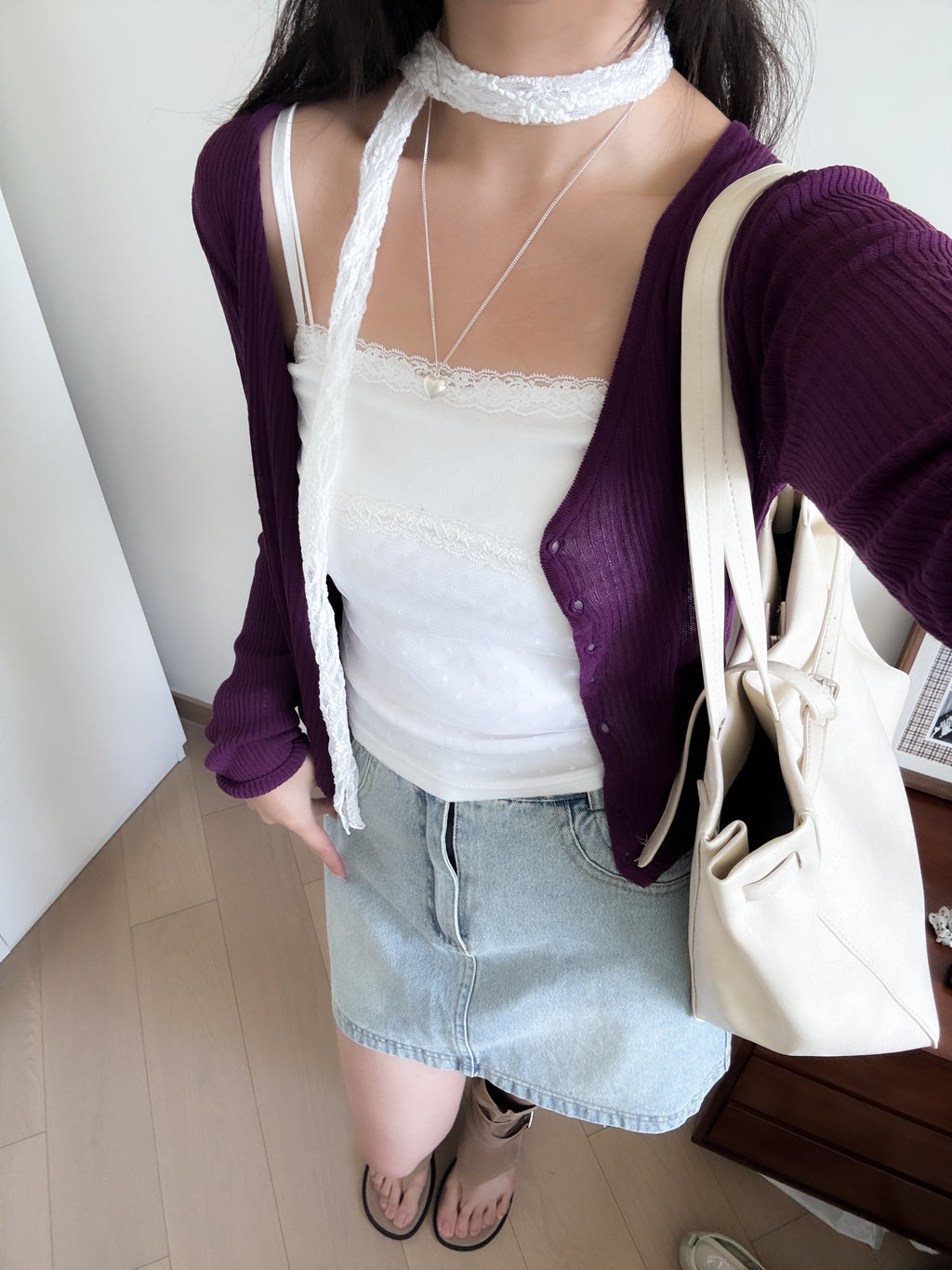 vintage polka dot vest (可調較肩帶長短）