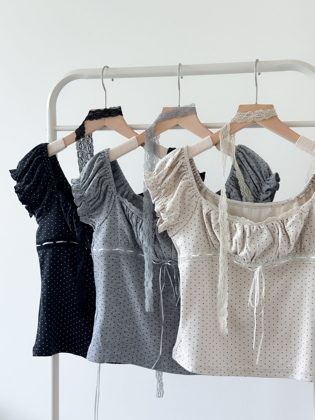 復古女孩的波點scarf set