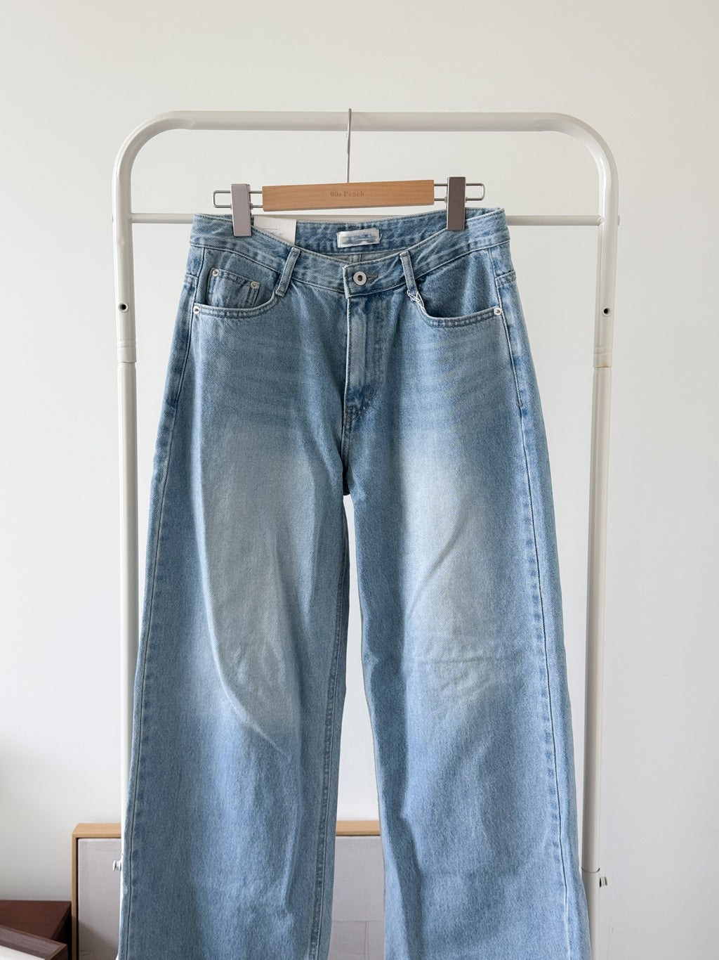 Summer low rise wide denim pants