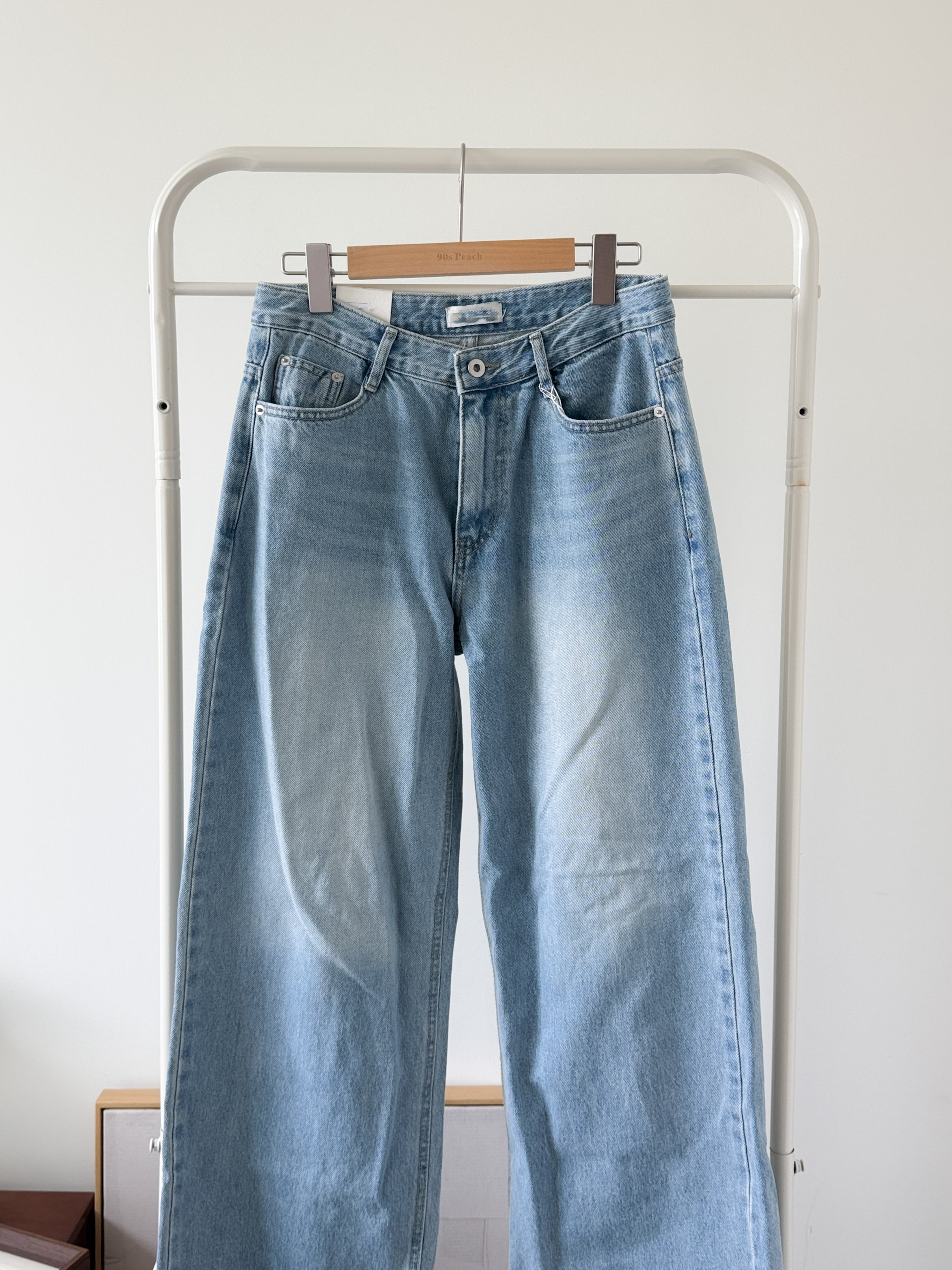 Summer low rise wide denim pants