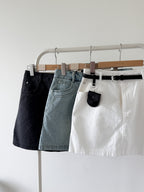 cool girl denim skirt with belt
