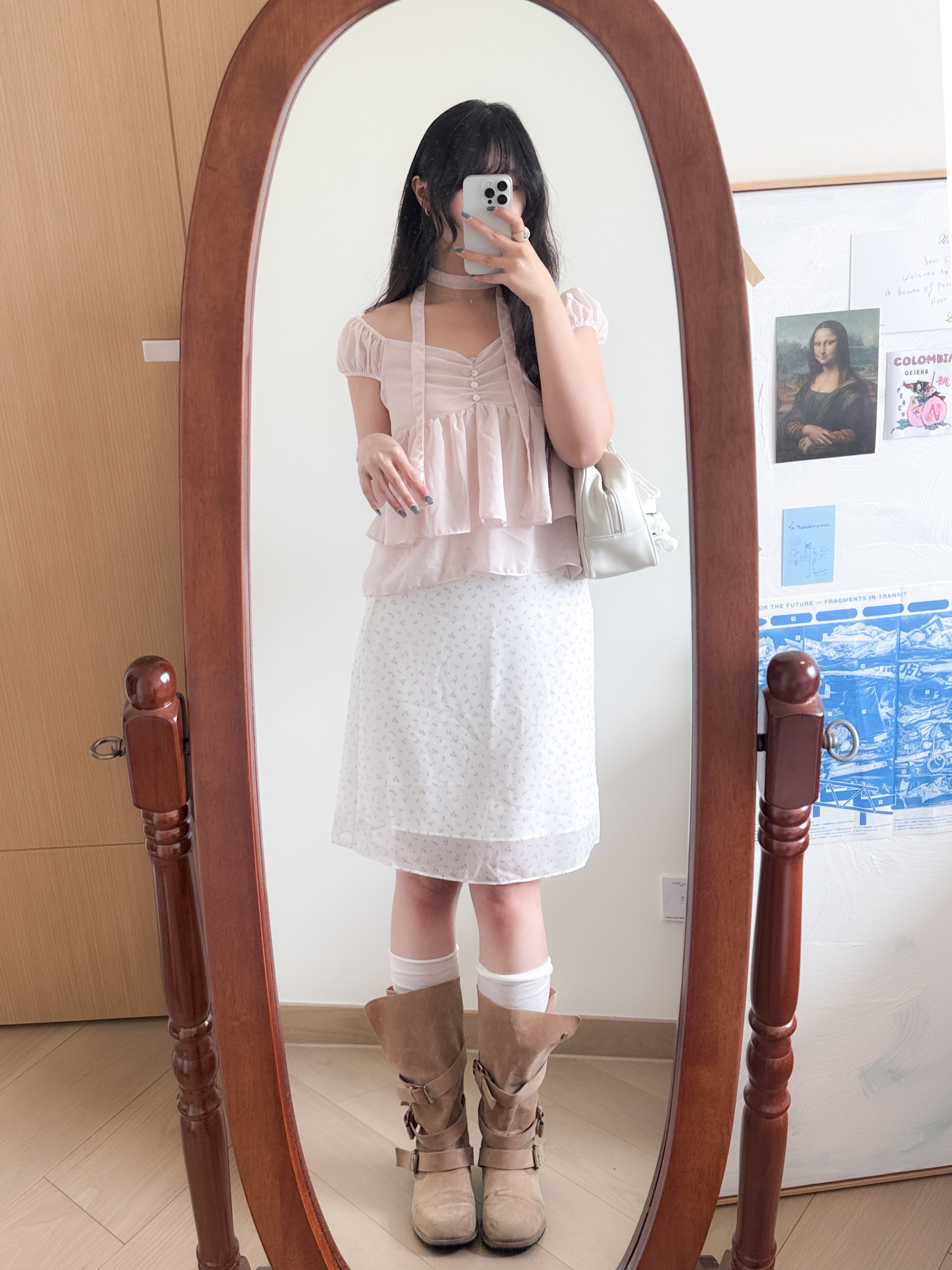 氣質透透scarf set blouse