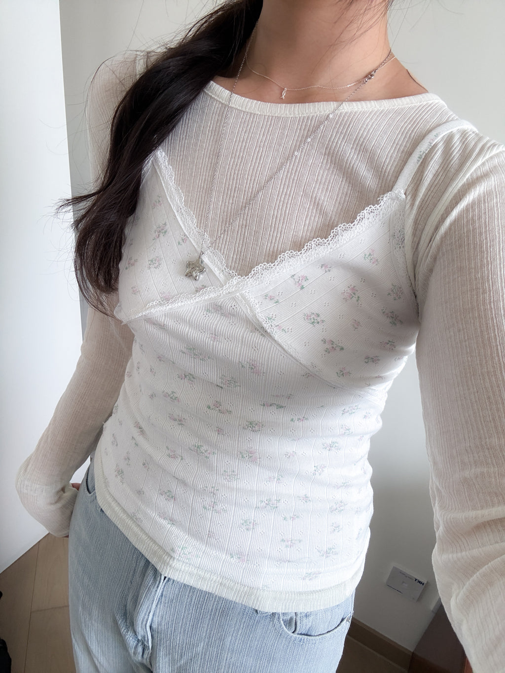 少女感碎花bb棉背心