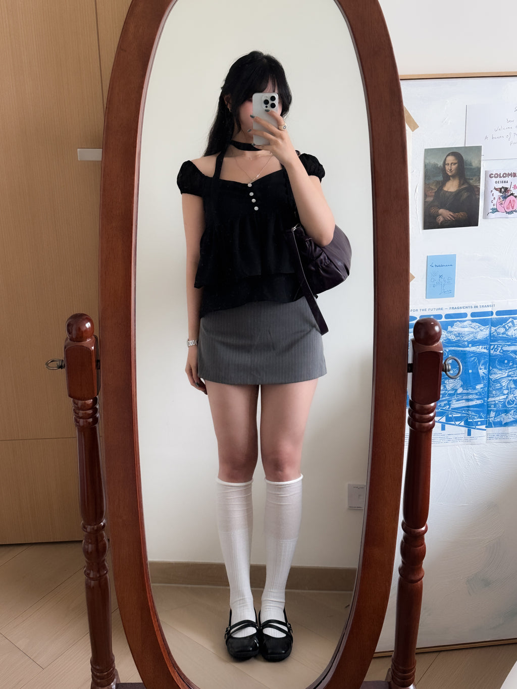 甜酷ONNI的直紋短西裙(with pant)