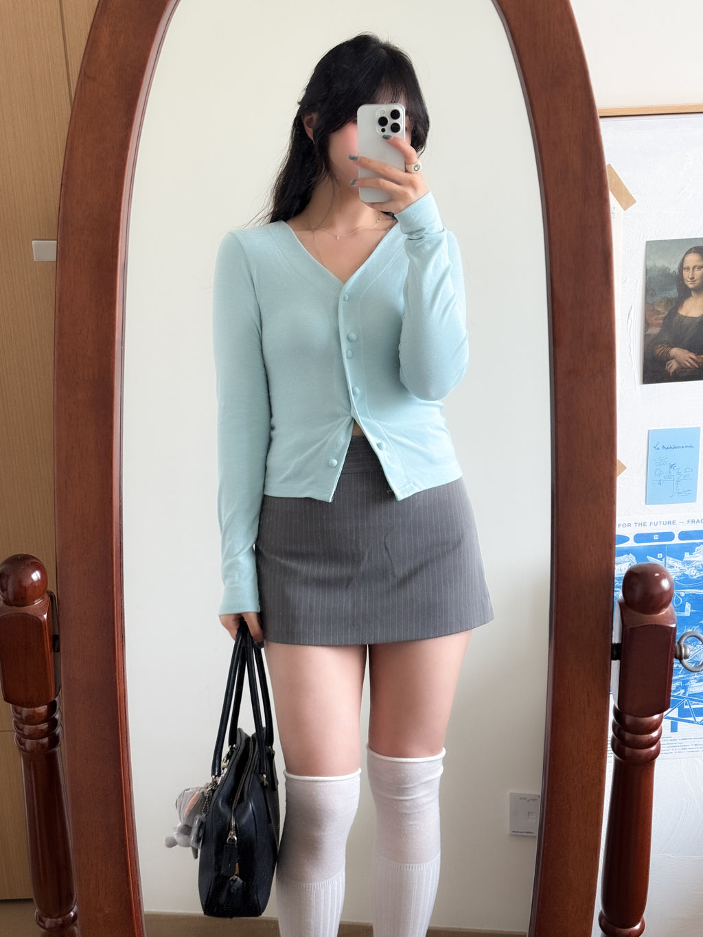 甜酷ONNI的直紋短西裙(with pant)