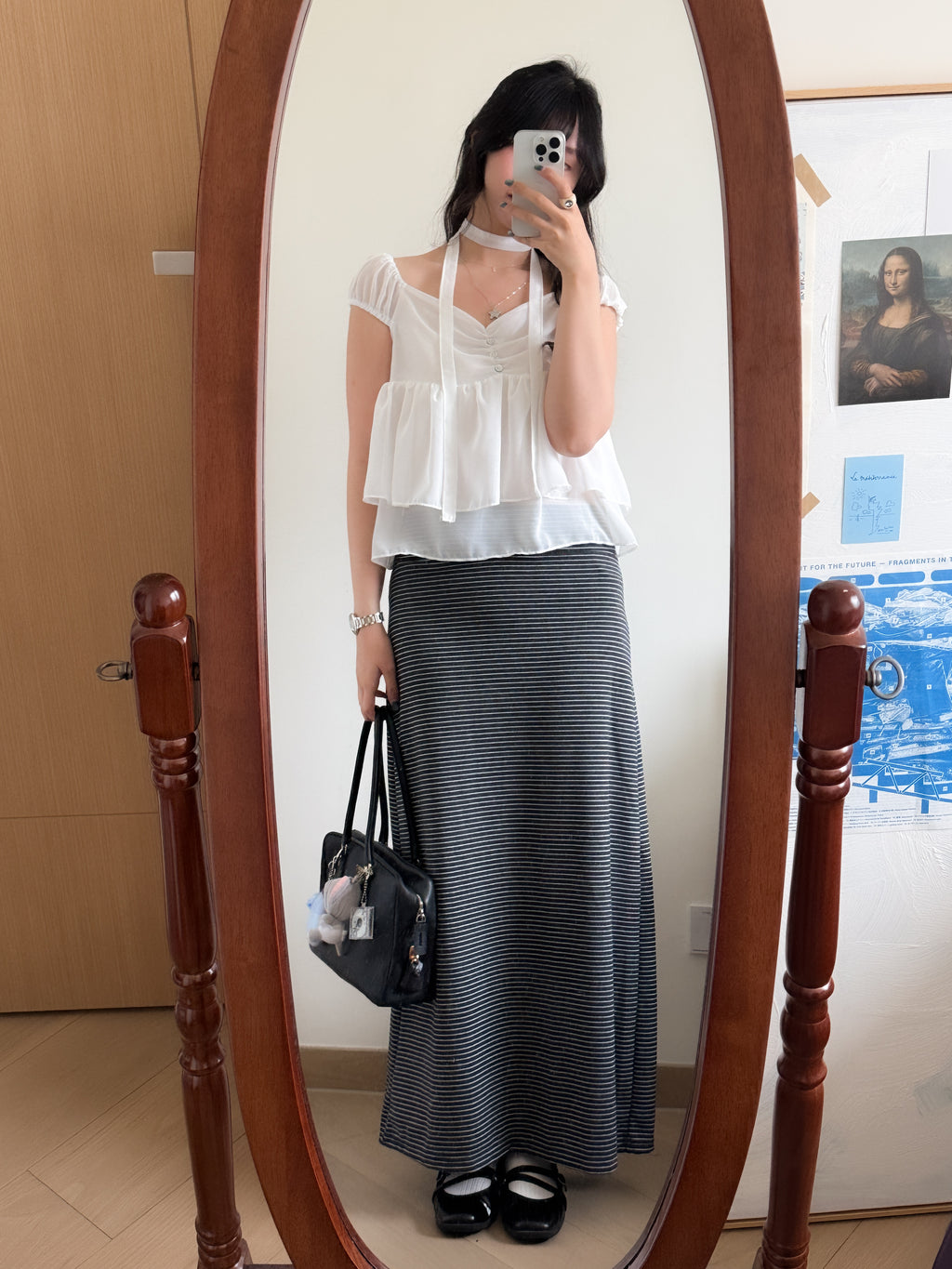 氣質透透scarf set blouse
