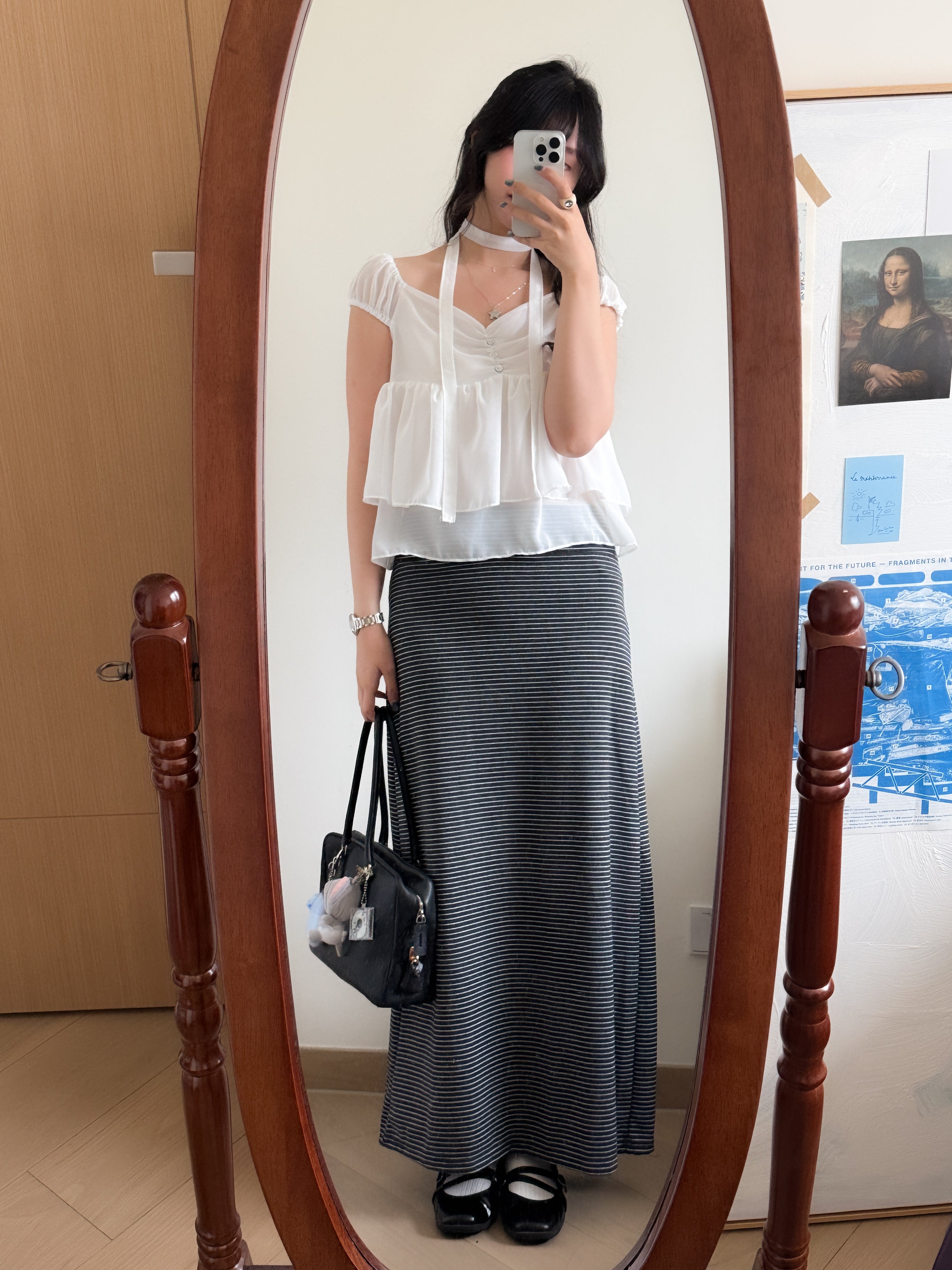 氣質透透scarf set blouse