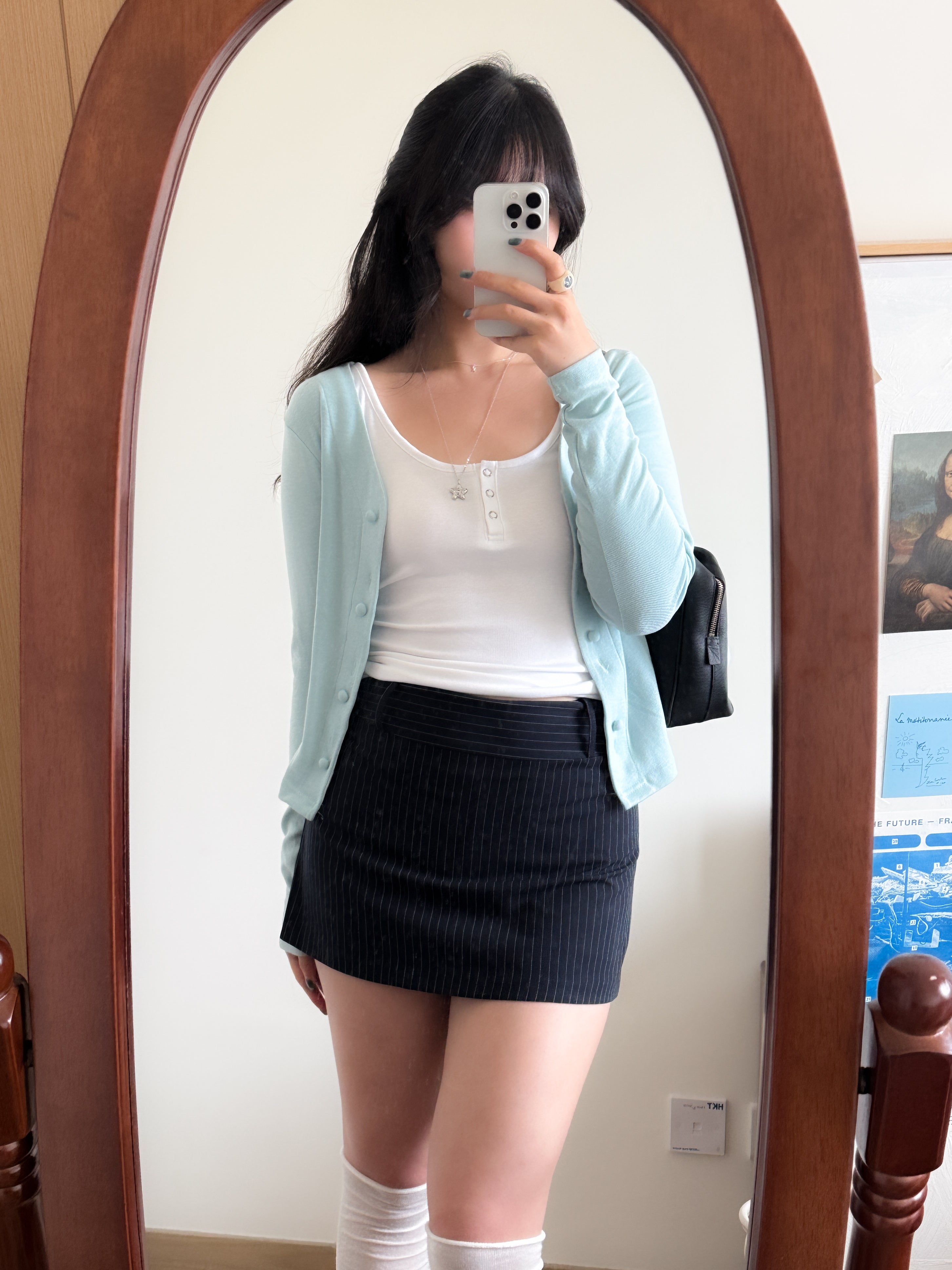 甜酷ONNI的直紋短西裙(with pant)